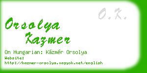 orsolya kazmer business card