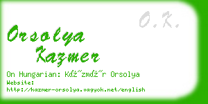 orsolya kazmer business card